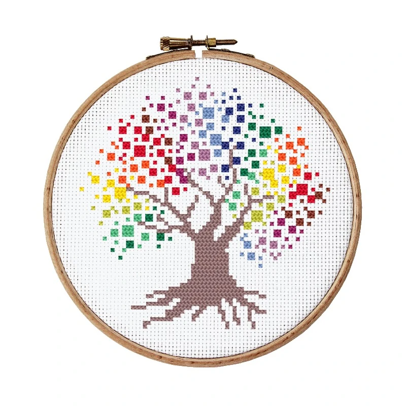 Cross stitch kit - Colourful tree - Coricamo